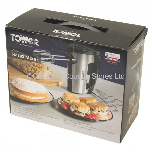 Tower Hand Mixer 300w Stainless Steel Cambers Country Store